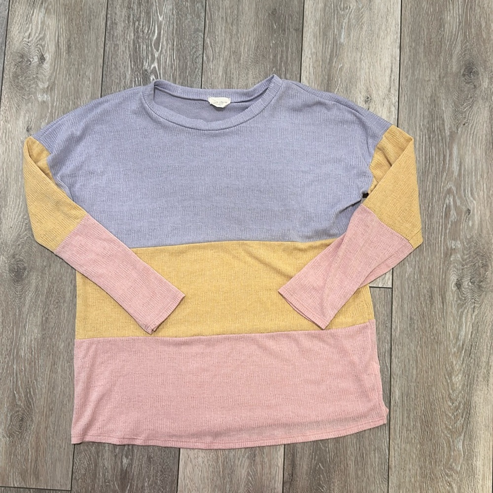 143 story by line up color block shirt